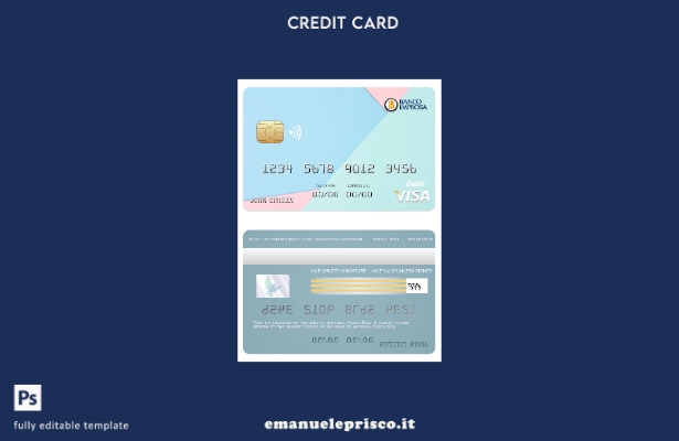 modello di carta visto bancario Costa Rica Improsa in stile verificato